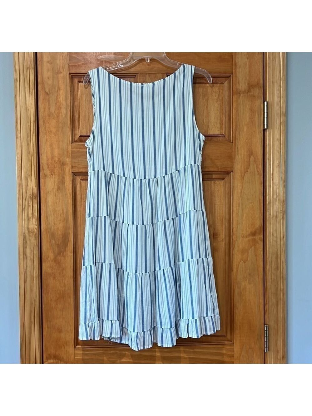 MIA & Tess Blue and White Striped Sleeveless Dress - Picture 4 of 4